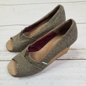 Toms Metallic Tweed Classic Summer Wedge